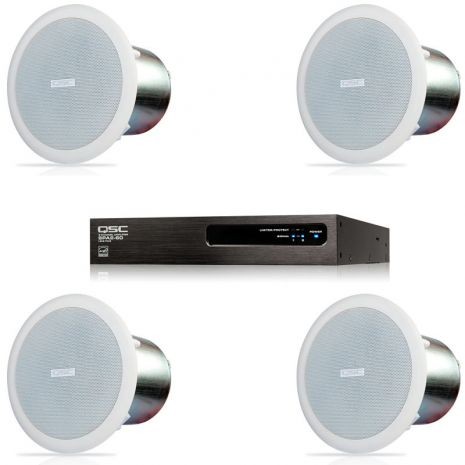 Paquete QSC para instalacion Plafon ( 4 AC-C4T y 1 SPA2-60)