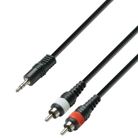 Cable de 3.5mm estereo a 2 RCA de 6 metros Adam Hall Reforzado